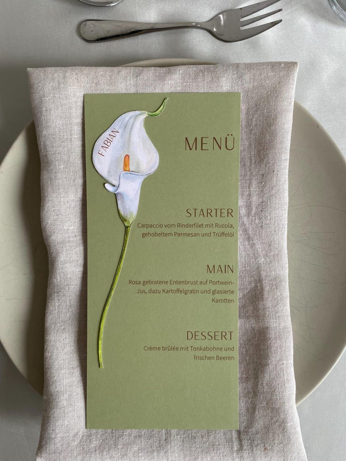 Etsy Menükarte